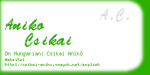 aniko csikai business card